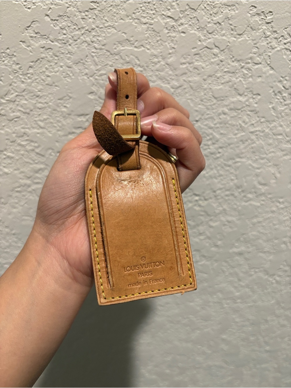 Louis Vuitton Tan Leather Luggage Tag